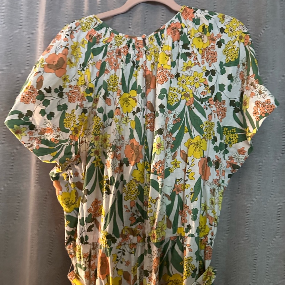 Lane Bryant Smocked-Neck Wide Leg Floral Jumpsuit - Picture 10 of 11